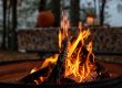 campfire at Snow Lake Kampground in Fenwick MI